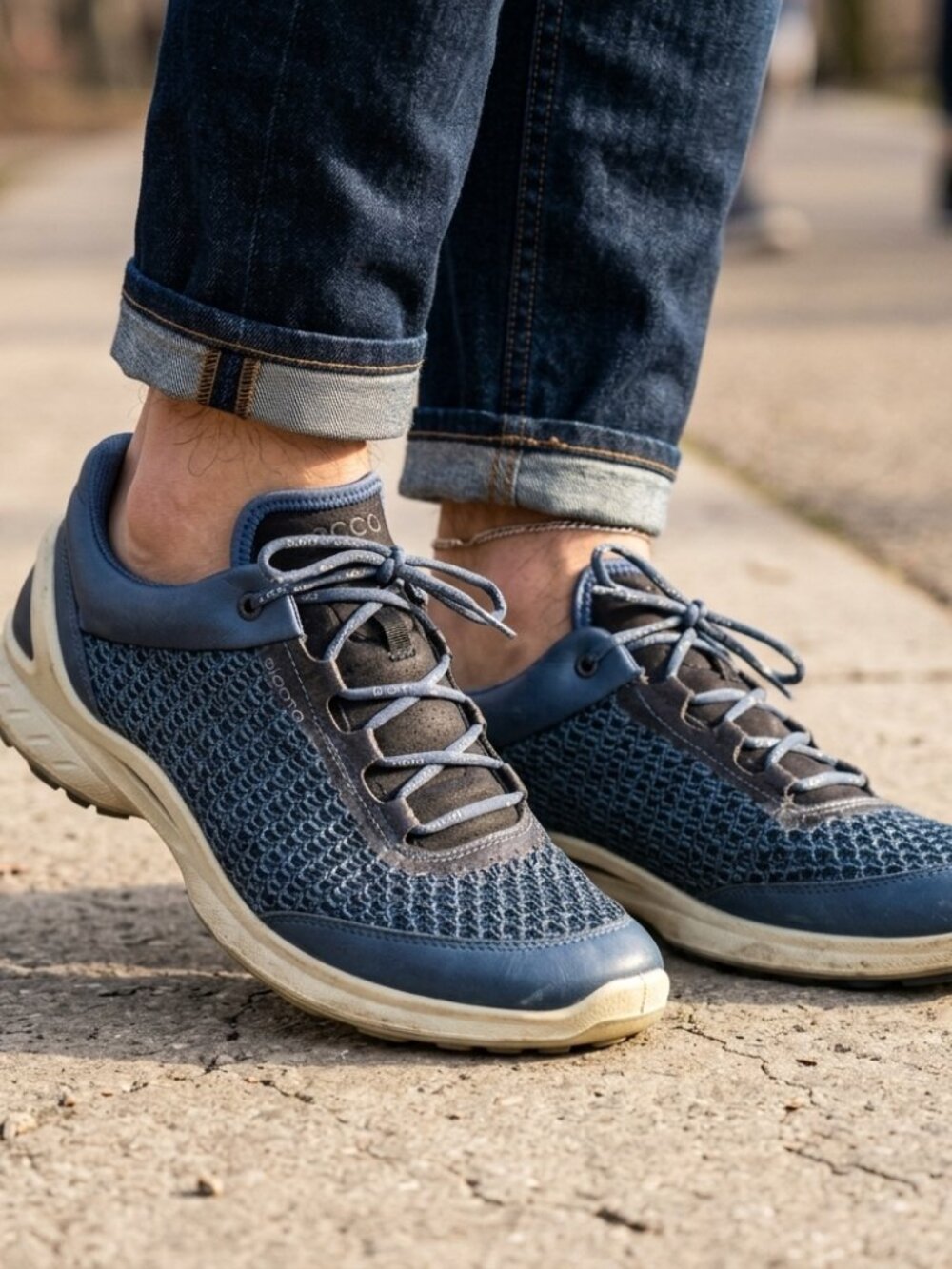 ECCO Shoes Men’s Size 7 Blue BIOM Fjuel Mesh Athletic 41eu Sneakers